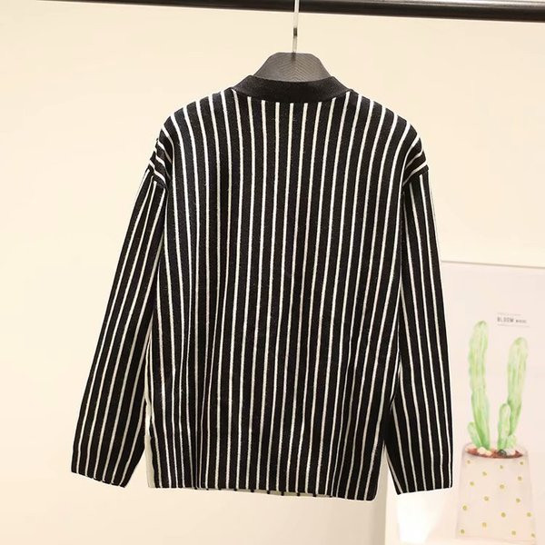 Modern női csíkos mellény aszimmetrikus cipzárral