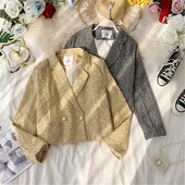 Rövid női kabát fekete és sárga színben