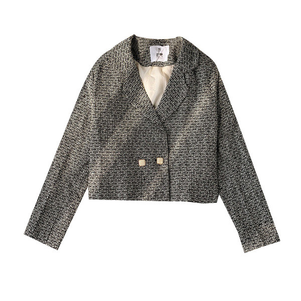 Rövid női kabát fekete és sárga színben