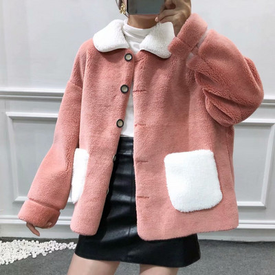 Nagy méretű női rövid kabát zsebbel és gombokkal, három színben