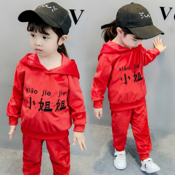 Új modell gyerekszett lányoknak piros, fekete és rózsaszín színben