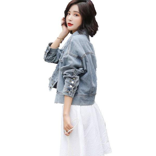 Női farmer rövid kabát kék színben