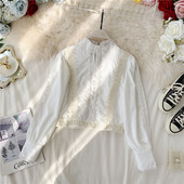 Stílusos női ing fehér gyöngyökkel