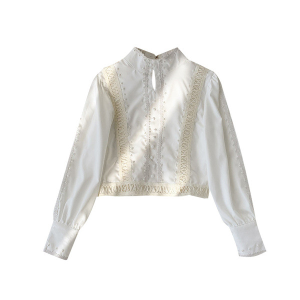 Stílusos női ing fehér gyöngyökkel