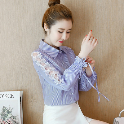 Modern női ing négy színben nyakkendővel és gombbal