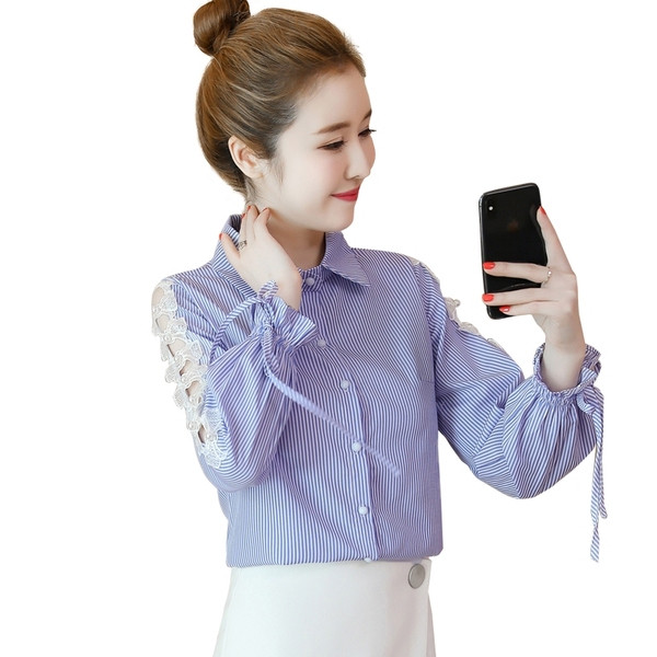 Modern női ing négy színben nyakkendővel és gombbal