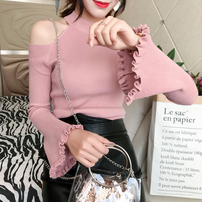 Modern női blúz csupasz váll és vágott ujjakkal több színben