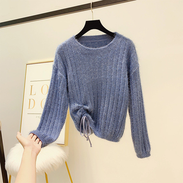 Modern női pulóver nyakkendővel több színben