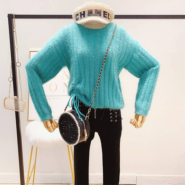 Modern női pulóver nyakkendővel több színben