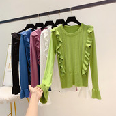 Modern női blúz O-nyakkal, többféle színben