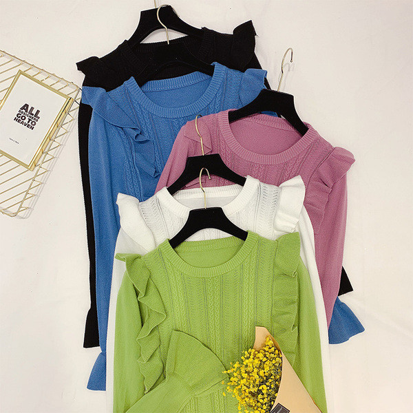 Modern női blúz O-nyakkal, többféle színben