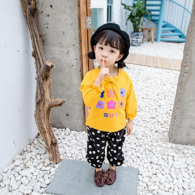 Modern gyerek szett lányoknak kétrészes blúz + nadrág - többféle színben