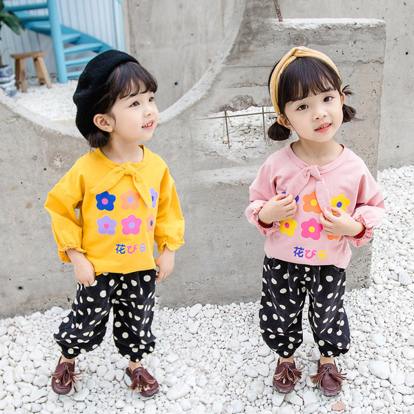 Modern gyerek szett lányoknak kétrészes blúz + nadrág - többféle színben