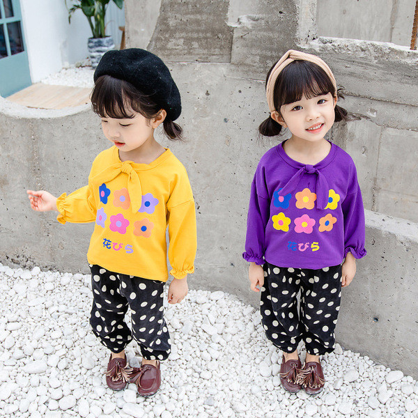 Modern gyerek szett lányoknak kétrészes blúz + nadrág - többféle színben