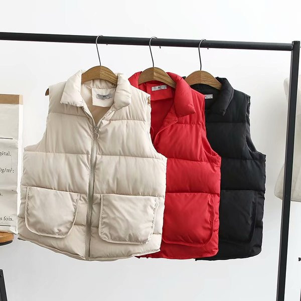 Nagy méretű alkalmi női mellény zsebekkel, három színben