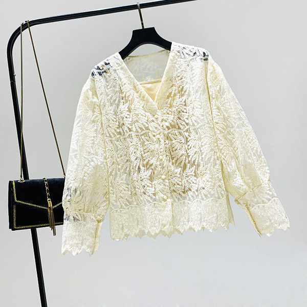 Új modell csipke női ing gombokkal, két színben