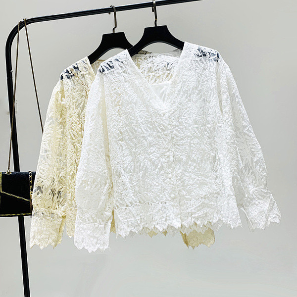 Új modell csipke női ing gombokkal, két színben