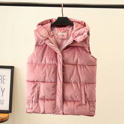 Női alkalmi mellény kapucnival és zsebekkel, két színben