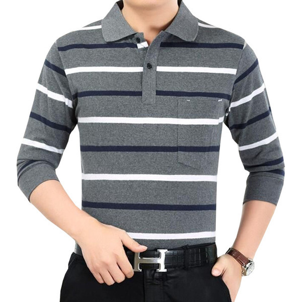 Ανδρικό ριγέ πουλόβερ με κολάρο σε διάφορα χρώματα