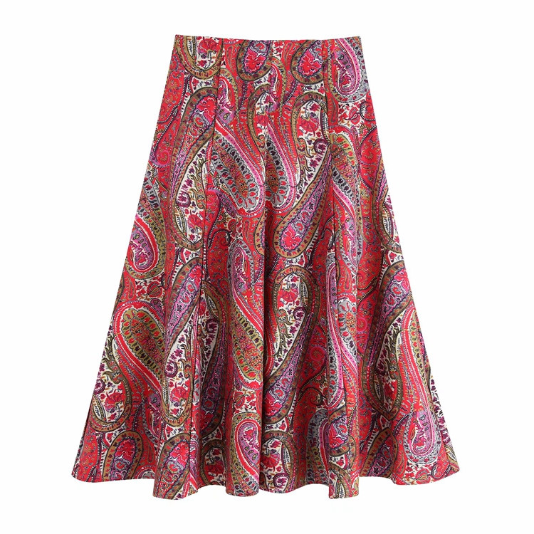 Modern női szoknya színes mintával - szabású modell