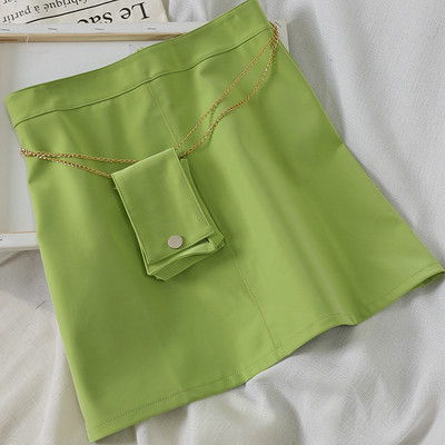 Női szoknya magas derékkal és deréktáska vékony lánccal