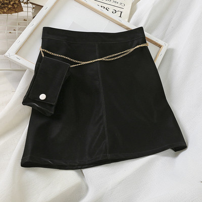 Női szoknya magas derékkal és deréktáska vékony lánccal