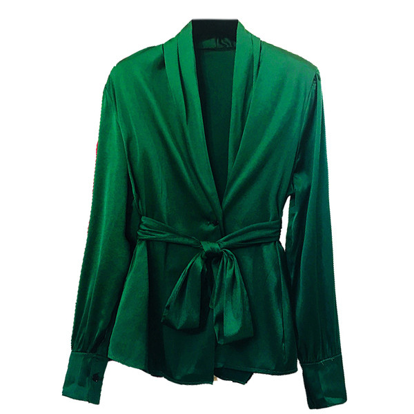 Modern női ing mély spitz nyakkivágással, több színben