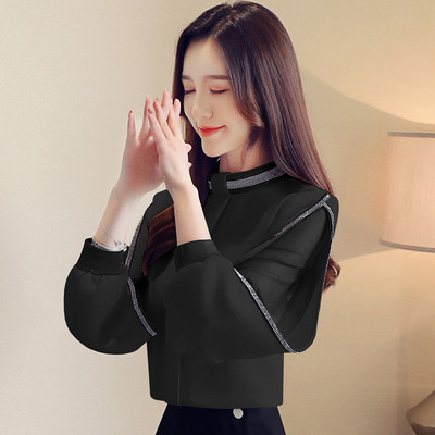 Bluză de damă elegantă în trei culori, cu mâneci lungi și pietre