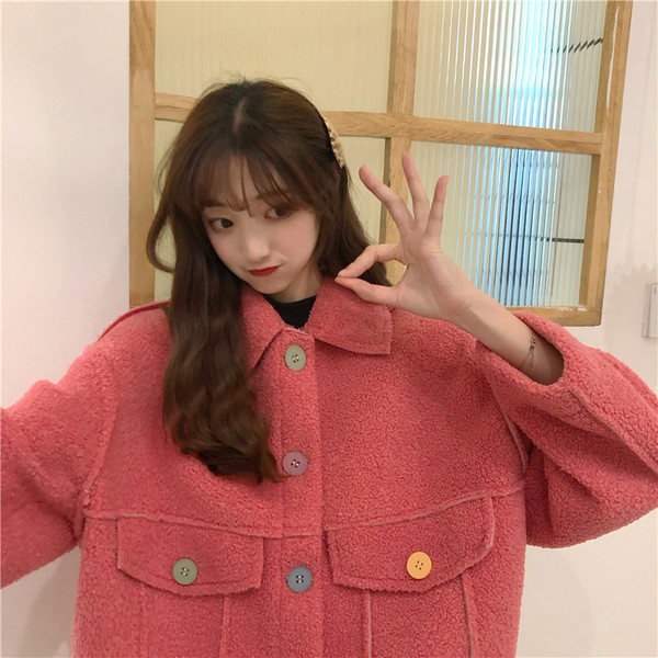 Női mindennapi széles kabát két színben, gombokkal