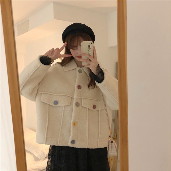 Női mindennapi széles kabát két színben, gombokkal