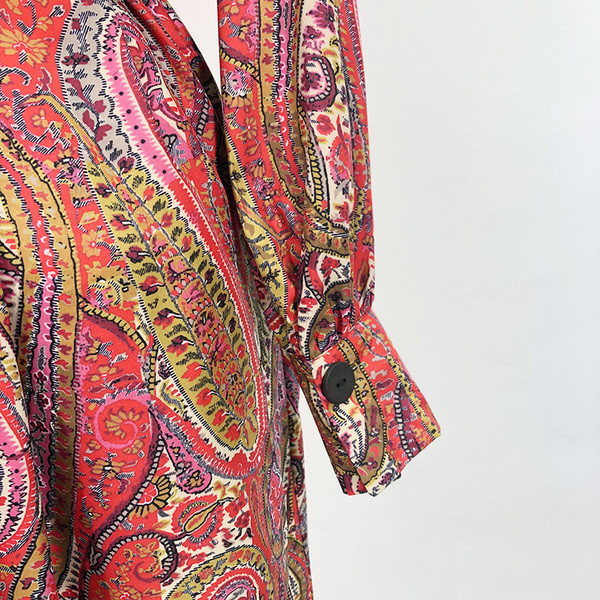 Rochie cu croi lung cu cravate in talie si model colorat