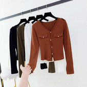 Női hosszú ujjú blúz és spitz dekoltázs több színben