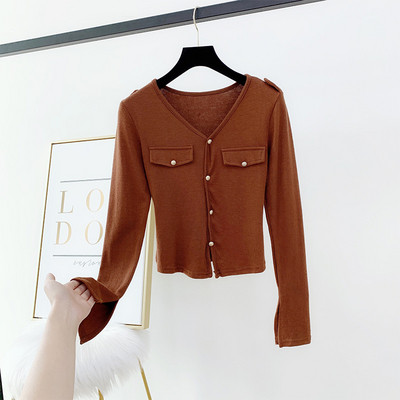 Női hosszú ujjú blúz és spitz dekoltázs több színben