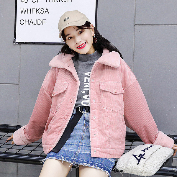 Modern női kabát két színben, puha béléssel