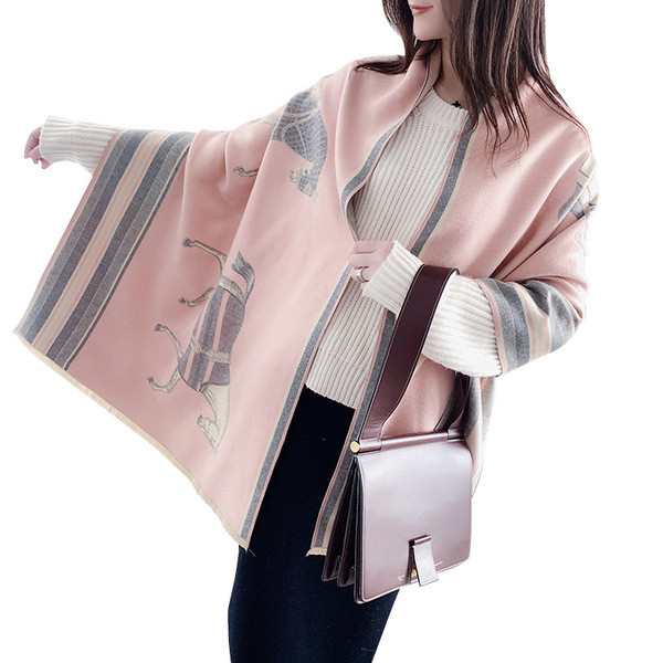 Eșarfă de iarnă de damă cu broderie în diferite culori