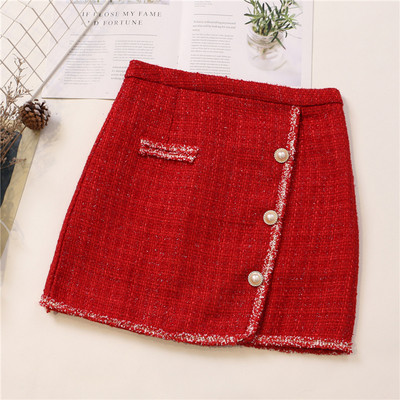 Aktuális női szoknya három színben, gombokkal, magas derékkal