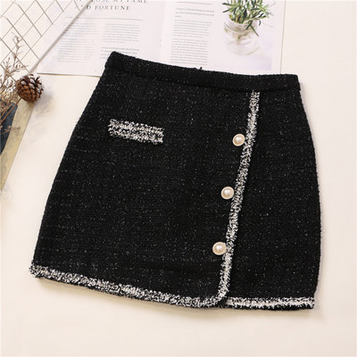 Aktuális női szoknya három színben, gombokkal, magas derékkal