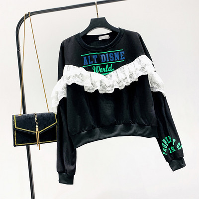 Bluza de dama model nou cu decolteu O si dantela in trei culori