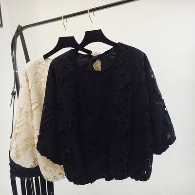 Bluza dama model nou din dantela cu decolteu O in mai multe culori