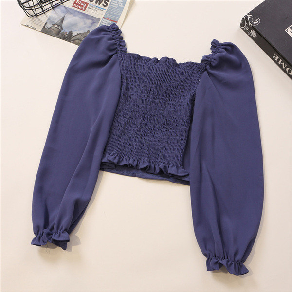 Μοντέρνα γυναικεία μπλούζα σε διάφορα χρώματα με μακριά μανίκια και κορδόνια