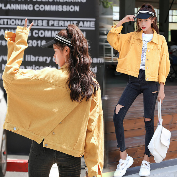 Női széles farmerdzseki három színben, gombokkal