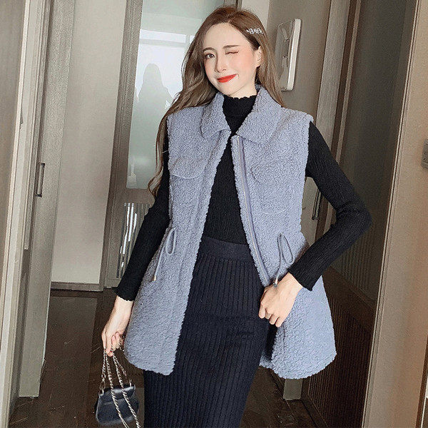 Puha női mellény három színben cipzárral és megkötővel