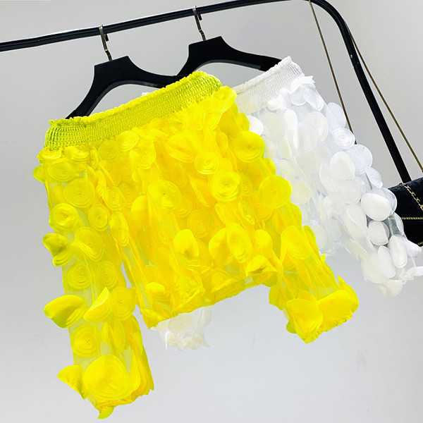 Bluza de dama modern model nou cu element 3D si tul in mai multe culori