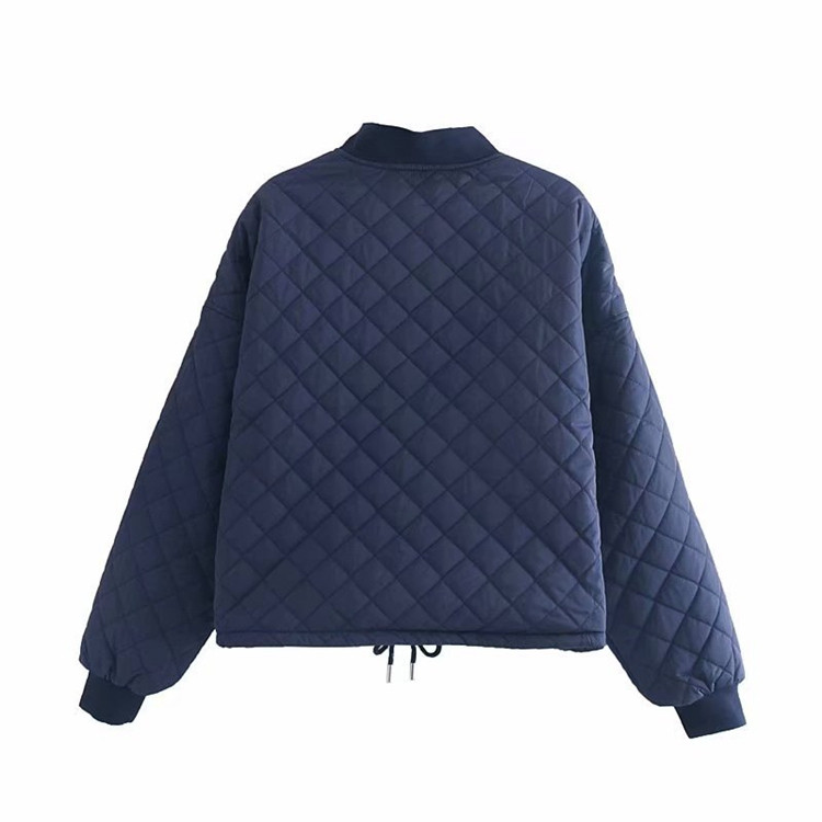 Geaca scurta sport-casual de dama cu fermoar de culoare albastra