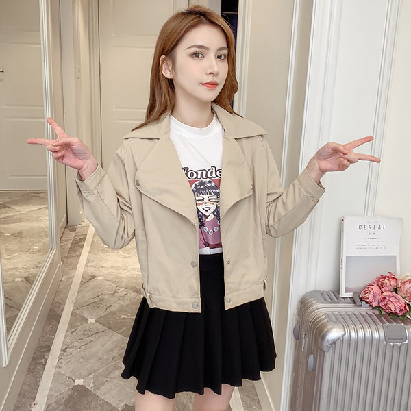 Geaca scurta casual de dama in doua culori cu cravate - verde si bej