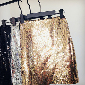 Stílusos női szoknya flitterekkel, magas derékkal több színben