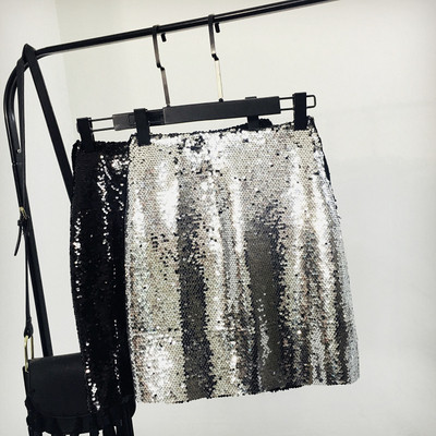 Stílusos női szoknya flitterekkel, magas derékkal több színben