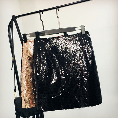 Stílusos női szoknya flitterekkel, magas derékkal több színben