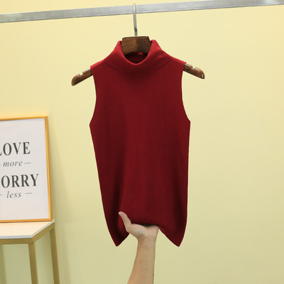 Maiou de damă stilat din tricot subțire cu guler înalt în mai multe culori