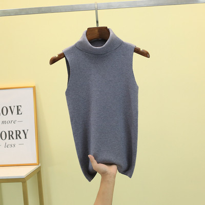 Maiou de damă stilat din tricot subțire cu guler înalt în mai multe culori